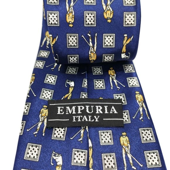Empuria Italy Golf Links Square Geometric Tie - Picture 6 of 6